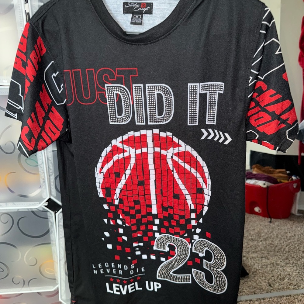 Stylish Black and Red Graphic T-Shirt
